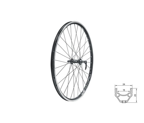 Koło Kellys Draft V-brake Przednie 26" Czarne Koło Kellys Draft V-brake Przednie 26" Czarne