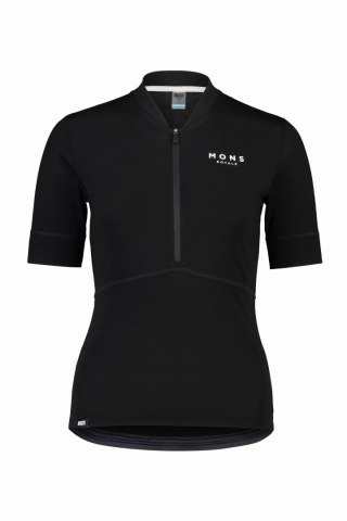 Koszulka Mons Royale Cadence Half Zip VLU Black Damska (XS)