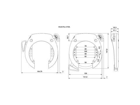 Lock Abus Ring 5750L R RIB Battery T82 Black