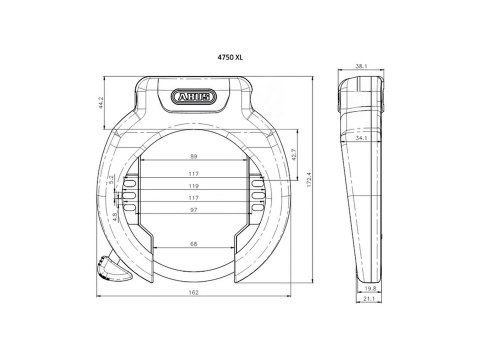 ABUS Ring Lock 4750XL R & RIB Battery Lock BES3 DT3 T82 XL Czarny 2023