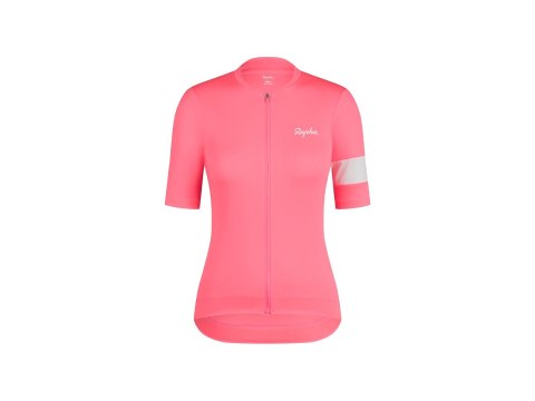 Koszulka Rapha 25 Core damska S jaskraworóżowa/biała Koszulka Rapha 25 Core damska S jaskraworóżowa/biała